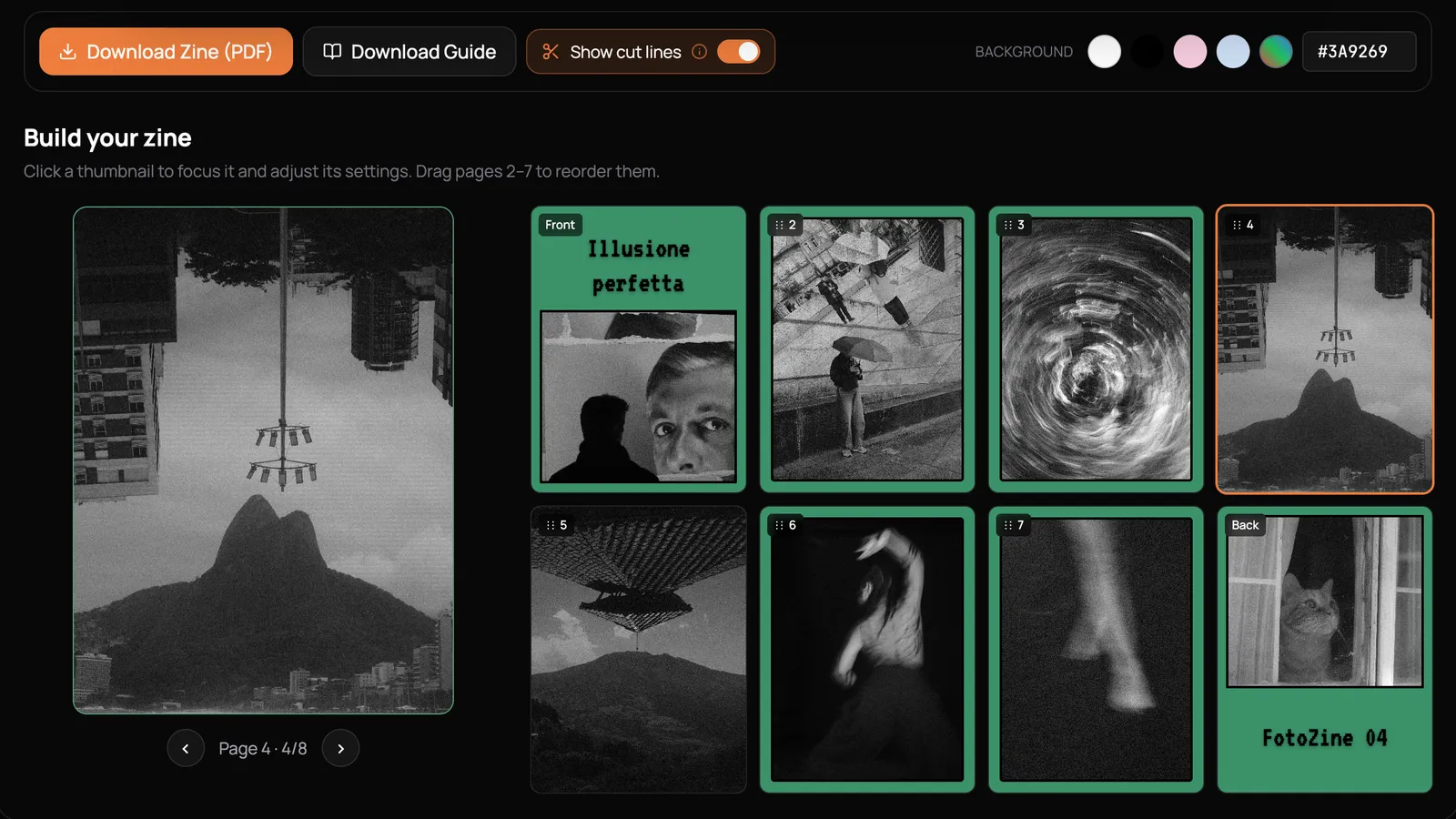 FotoZine Lab tool for creating mini zine online for free