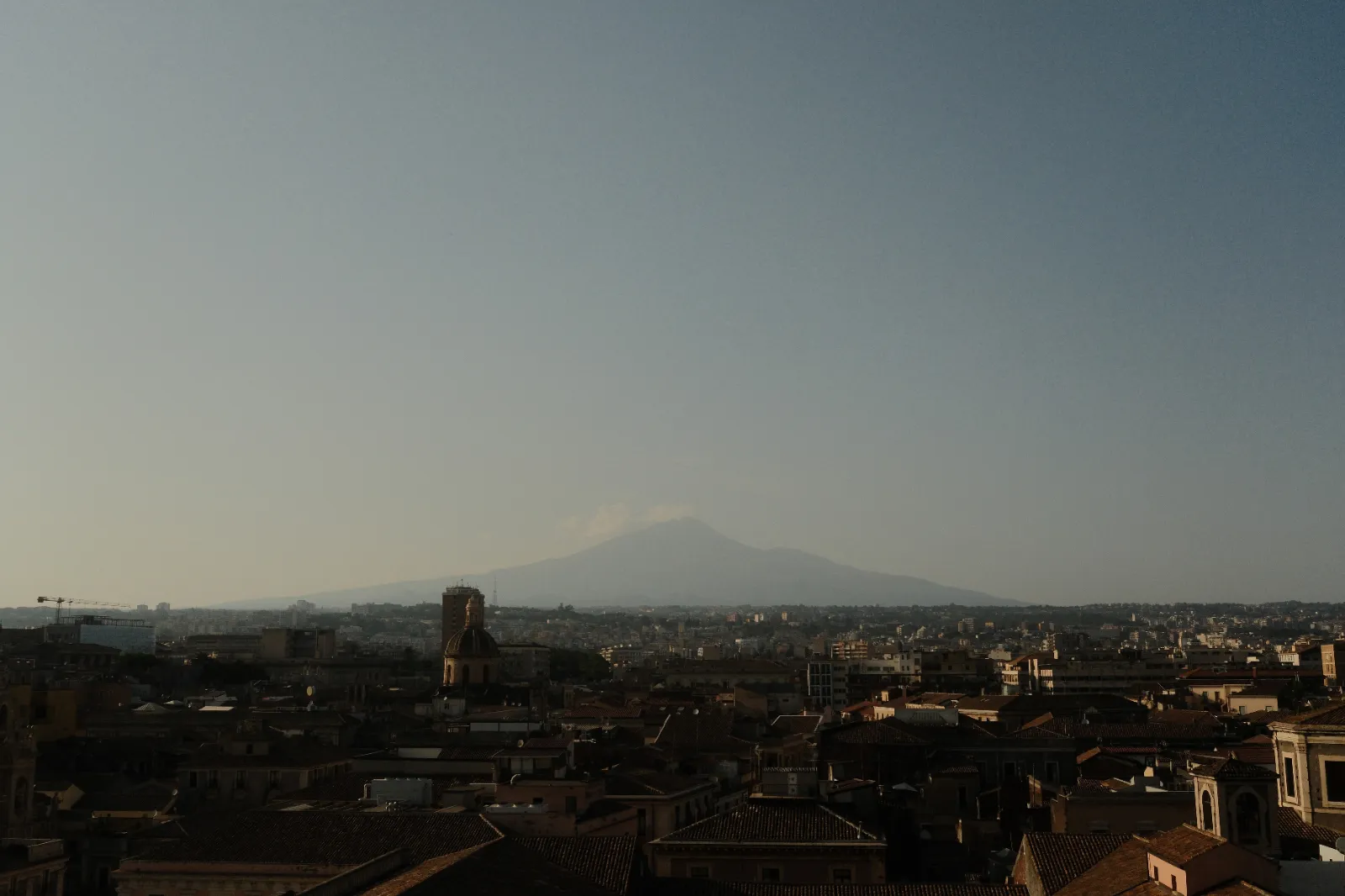 The view of Mt Etna The view of Mt Etna from the roof of the Badia di Sant'Agata