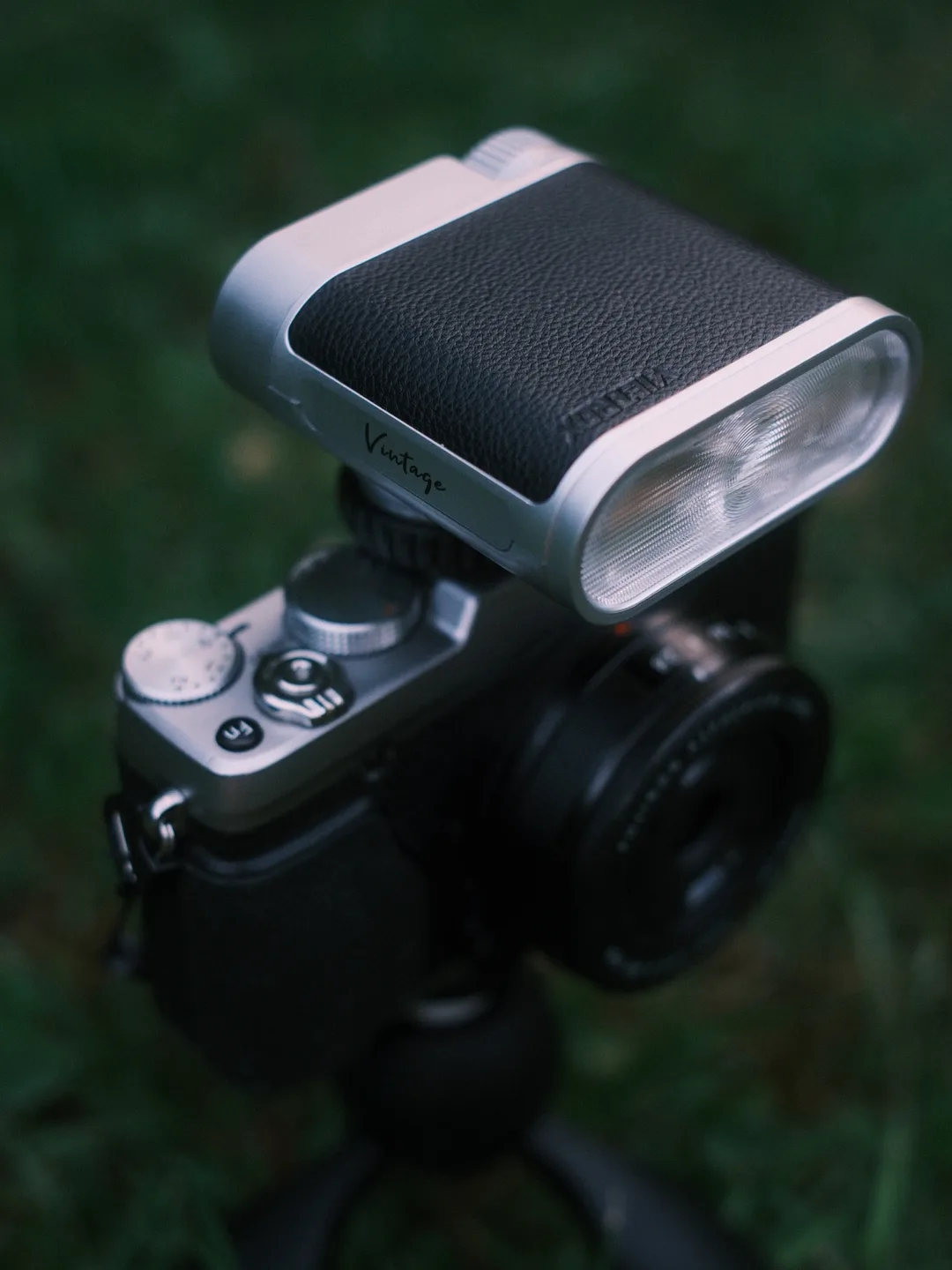 Viltrox Vintage Z1 Pro flash on a camera, product photography by xere.my